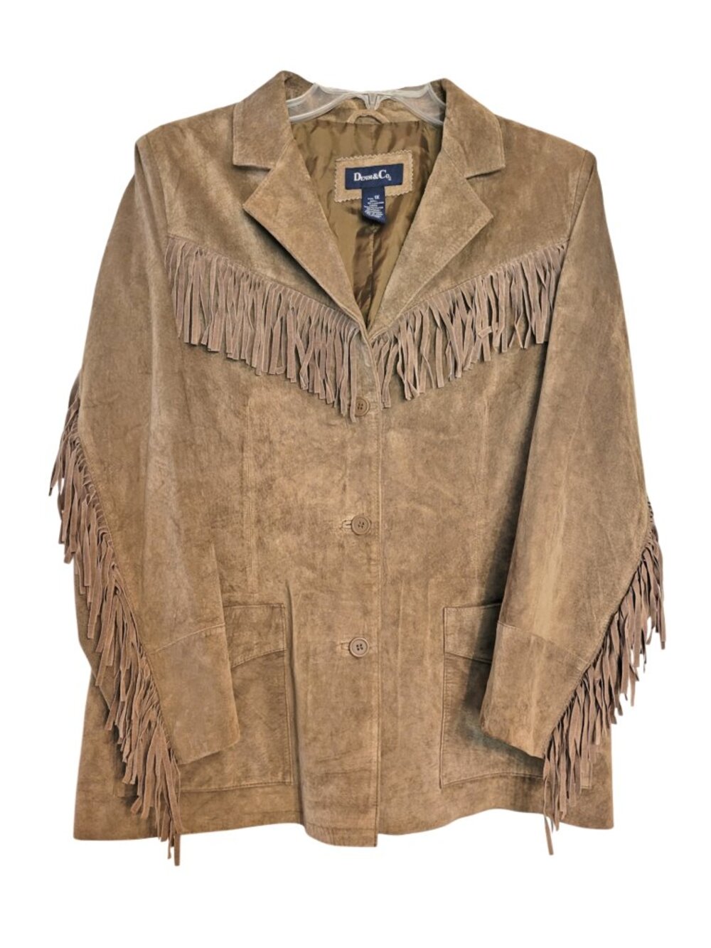 Denim&Co Suede Fringe Jacket